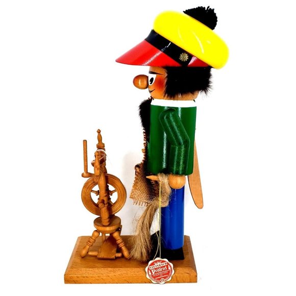 Nutcracker Steinbach LINEN WEAVER Signed Christian Spinning Wheel Turns 1994 Box - Picture 5 of 13